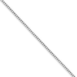 1.25mm, 14k White Gold, Box Chain Necklace, 30 Inch